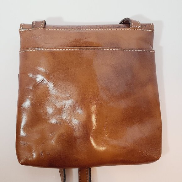 Patricia Nash Leather Crossbody – Vintage Map Print in Riot Rust - Picture 6 of 15